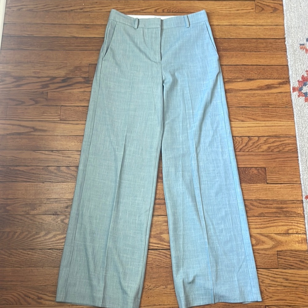 Ann Taylor Light Blue Wide-Leg Trousers